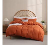 JSD Burnt Orange Duvet Cover Set King Size, 3 Piece 1 Duvet Cover with 2 Pillow Shams, Soft Brushed Microfiber Comforter Covers Zipper Closure
