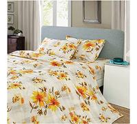JSD Floral Printed Sheet Set Queen, 4 Piece Soft Brushed Microfiber Sheets Deep Pocket