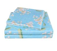 JSD Floral Sheet Set Queen Printed Bed Sheets, 4 Piece Brushed Microfiber Deep Pocket, Ultra Soft Hotel Quality Bedding