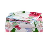 JSD Watercolor Rose Floral Sheet Set Full Size, 4 Piece Soft Printed Microfiber Sheets Extra Deep Pocket