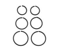 JSDDE 6pcs 20G Stainless Steel Nose Ring Hoop Septum Lip Tragus Earring Cartilage Helix Piercing 6mm-10mm Black