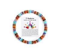 JSDDE 7 Chakra Crystal Bracelet for Women Ladies Thin Gemstone Beaded Bracelet Jewellery Gifts for Birthday Valentines Christmas