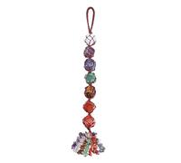 JSDDE 7 Chakra Crystal Hanging Ornament Healing Crystals Tumble Stones Wall Decor Gemstone Hanging Crystals for Car Home Office Gifts