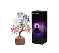 JSDDE 7 Chakra Crystal Tree Healing Crystals Tree Gifts, Gemstone Feng Shui Tree Home Decor Positive Energy Stone Tree House Warming Gift for Men Women
