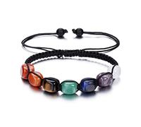 JSDDE 7 Chakra Crystals Bracelet Reiki Healing Chakra Stone Braided Gemstone Bracelets for Women Yoga Meditation Gift