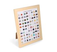 JSDDE 80Pcs Natural Crystal Mineral Specimens for Rock Collection Display, Rough Crystal Stone Set with Wooden Frame for Home Decor Yoga Meditaion Gifts