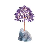 JSDDE Amethyst Crystal Healing Crystals Gemstones Feng Shui Natural Tumbled Stones Money Life Tree Figurines