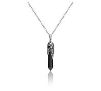 JSDDE Black Obsidian Crystal Hexagonal Point Necklace for Women Healing Crystals Gemstone Pendant Necklaces Jewellery Gift for Women Christmas Birthday