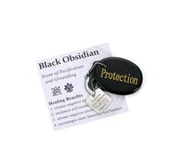 JSDDE Black Obsidian Crystal Worry Stone for Anxiety Relief, Engraved Inspirational Stone Healing Crystals Thumb Stones Meditation Gifts for Women Men