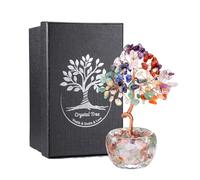 JSDDE Chakra Feng Shui Tree, Tree of Life Decoration, Healing Stones Gemstones Tree, Money Tree, Crystal Tree, Lucky Charm, Spiritual Feng Shui Decoration (7 Chakra)