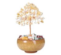 JSDDE Citrine Crystal Tree Reiki Healing Crystals Stone Figurines Tumbled Stones Money Tree Gifts