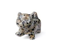 JSDDE Dalmation Spot Jasper Crystal Cat Figurine Gifts, Cute Healing Crystal Gemstone Cats Statue Ornament for Home Office Decor, 1.5” Cats Gift for Women Men Christmas