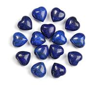 JSDDE Dyed Lapis Lazuli Crystal Heart Gemstone Healing Crystal Love Palm Stones Gifts for Women Men Home Decoration 15pcs