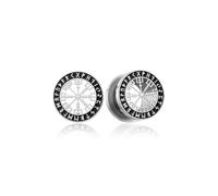 JSDDE Ear Flesh Tunnel Plug Ear Expander Stretcher Piercing Helmet of Awe Viking Symbol Ear Piercing Punk Jewellery for Men Women 8-16 mm Silver, 16mm, Stainless Steel