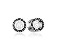 JSDDE Ear Flesh Tunnel Plug Stainless Steel Expander Stretcher Piercing Triqueta Knot Viking Symbol Ear Piercing Punk Jewellery for Men 8-16 mm Silver, 12mm, Stainless Steel