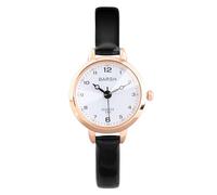 JSDDE Easy Reader Women Arabic Numerals Analogue Quartz Watch Thin Strap PU Leather Wrist Watch for Ladies Girls Black