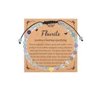 JSDDE Fluorite Healing Crystal Bracelet for Women Adjustable 4mm Gemstone Beads Bracelet Crystal Jewellry Birthday Valentines Christmas Gifts for Girlfriend