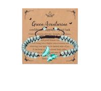 JSDDE Green Aventurine Butterfly Crystal Bracelet Women Natural Gemstone Crystals Bracelets Jewellery Gifts for Birthday Valentines Christmas