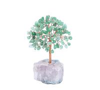 JSDDE Green Aventurine Crystal Tree Healing Crystals Gemstones Feng Shui Tree Natural Tumbled Stones Money Life Tree Figurines