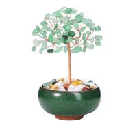 JSDDE Green Aventurine Crystal Tree Reiki Healing Crystals Stone Tree Figurines Tumbled Stones Money Tree Gifts