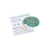 JSDDE Green Aventurine Crystal Worry Stone for Anxiety Relief, Engraved Inspirational Stone Healing Crystals Thumb Stones Meditation Gifts for Women Men