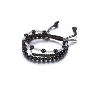JSDDE Healing Crystal Bracelet for Men Women 3 in 1 Crystal Gemstone Beads Bracelets with Blessed Cross Charm Luck Jewelry Gift