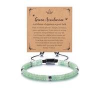 JSDDE Healing Crystals Bracelet Adjustable Natural Green Aventurine Crystal Stone Bracelets for Men and Women