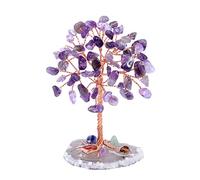 JSDDE Mini Crystal Healing Crystal Tumble Stone Life Feng Shui Gemstones Agate Money Tree Figurines Ornament (Amethyst)