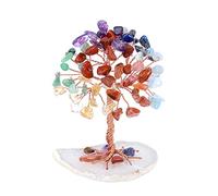 JSDDE Mini Crystal Healing Tumble Stone Life Feng Shui Gemstones Agate Money Tree Figurines Ornament (7 Chakra Crystals)