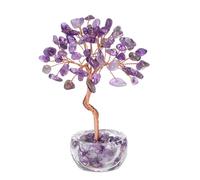 JSDDE Mini Crystal Tree Gifts Amethyst Crystals Stone Tree Home Decor Gemstone Tree for Positive Energy Fengshui Tree House Warming Gift