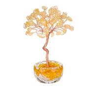 JSDDE Mini Crystal Tree Gifts Citrine Crystals Stone Tree Home Decor Gemstone Tree for Positive Energy Fengshui Tree House Warming Gift