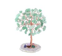 JSDDE Mini Crystal Tree Healing Crystal Tumble Stone Life Tree Feng Shui Tree Gemstones Agate Money Tree Figurines Ornament (Green Aventurine)