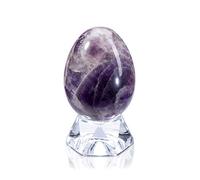 JSDDE Natural Amethyst Egg Crystal Quartz Healing Stone Mineral Polished Gemstone Egg For Healing Meditation Feng Shui Divination Home Office Decoration