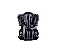JSDDE Natural Black Obsidian Crystal Elephant Figurine Healing Crystals Stone Ornament Statue Gemstone Lucky Elephant Gift for Women Home Desk Decoration