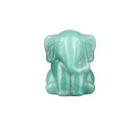 JSDDE Natural Green Aventurine Crystal Elephant Figurine - Healing Crystals Stone Ornament Statue - Lucky Elephant Gifts for Women - Home Desk Decoration