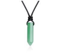 JSDDE Natural Green Aventurine Crystal Necklace for Women Wen Reiki Healing Hexagonal Point Crystals Stone Pendant Necklaces Jewellery