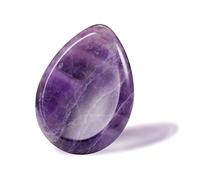 JSDDE Natural Healing Crystal Thumb Worry Stone - Smooth Pocket Palm Gemstone, Anxiety Stress Relieve (Amethyst)