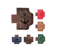 JSDDE Personalized Magnetic PU Leather Bookmark with Pen Holder Custom Engraved Book Clip with Initial Book Accessories Gifts for Teacher Readers Dark Brown