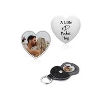 JSDDE Pocket Hug Gift Personalized Photo Printed Pocket Hug Heart with Leather Case Gift for Men Women Birthday Gifts For Couple Christmas Gifts