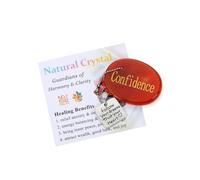 JSDDE Red Agate Crystal Worry Stone for Anxiety Relief, Engraved Inspirational Stone Healing Crystals Thumb Stones Meditation Gifts for Women Men