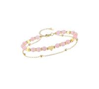 JSDDE Rose Quartz Crystal Bracelet for Women, Healing Crystal Gemstone Bracelets Gifts for Girlfriend Mum Birthday Christmas
