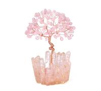 JSDDE Rose Quartz Crystal Tree Gifts for Women Men, Healing Crystals Tree Life for Home Decor Gemstone Feng Shui Tree Luck Positive Energy Gift