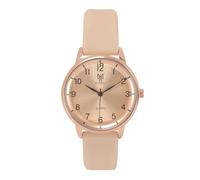 JSDDE Women Classic Arabic Numerals Analog Quartz Watch Ladies Elegant Wrist Watch with Silicone Strap Naked Color