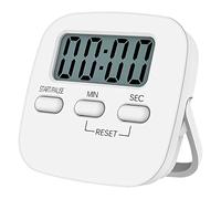 Jsdoin 1 Pack Digital Kitchen Timer Magnetic Countdown Stopwatch Timer with Loud Alarm, Big Digit, Back Stand, Hanging Hole for Cooking, Shower, Bathroom, Teacher, Kids(White)