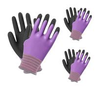 Jsdoin 3 Pairs Gardening Gloves Superior Grip Work Gloves Durable Comfortable Breathable Multipurpose for Gardening Construction, Logistics,Warehousing,Landscaping 3Pairs ((S)-Purple)