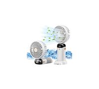 Jsdoin Hand Held Fan,Portable Handheld USB Rechargeable Fans with 5 Speeds,Battery Operated Mini Fan Foldable Desk Desktop Fans with LED Display for Home Office Bedroom Outdoor Travel (White)