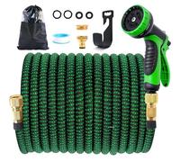 Jsdoin 50FT Expandable Garden Hose Pipe,Flexible Expanding Magic Hose with 3/4", 1/2" Fittings, 10-Function Spray Nozzle Hosepipes for Gardening and Car Washing（15m）