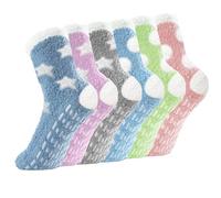 Jsdoin 6 Pairs Fluffy Socks for Women, Bed Socks Warm Soft Fuzzy Bed Socks for Women and Girls Winter Slipper Socks Christmas Gifts