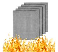 Jsdoin BBQ Mesh Grill Mat, 5pc Reusable Non-Stick Baking Mats for Charcoal, Gas, Electric Grill, 33 * 40cm