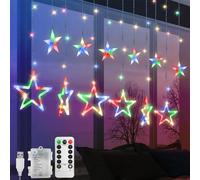 Jsdoin Christmas LED Stars Curtain Lights,12 Stars 138